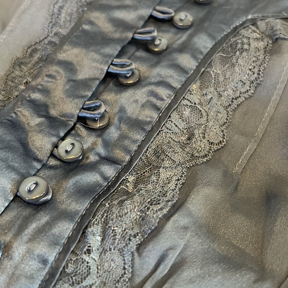 Dusty Blue Chiffon Blouse - Picture 2 of 3